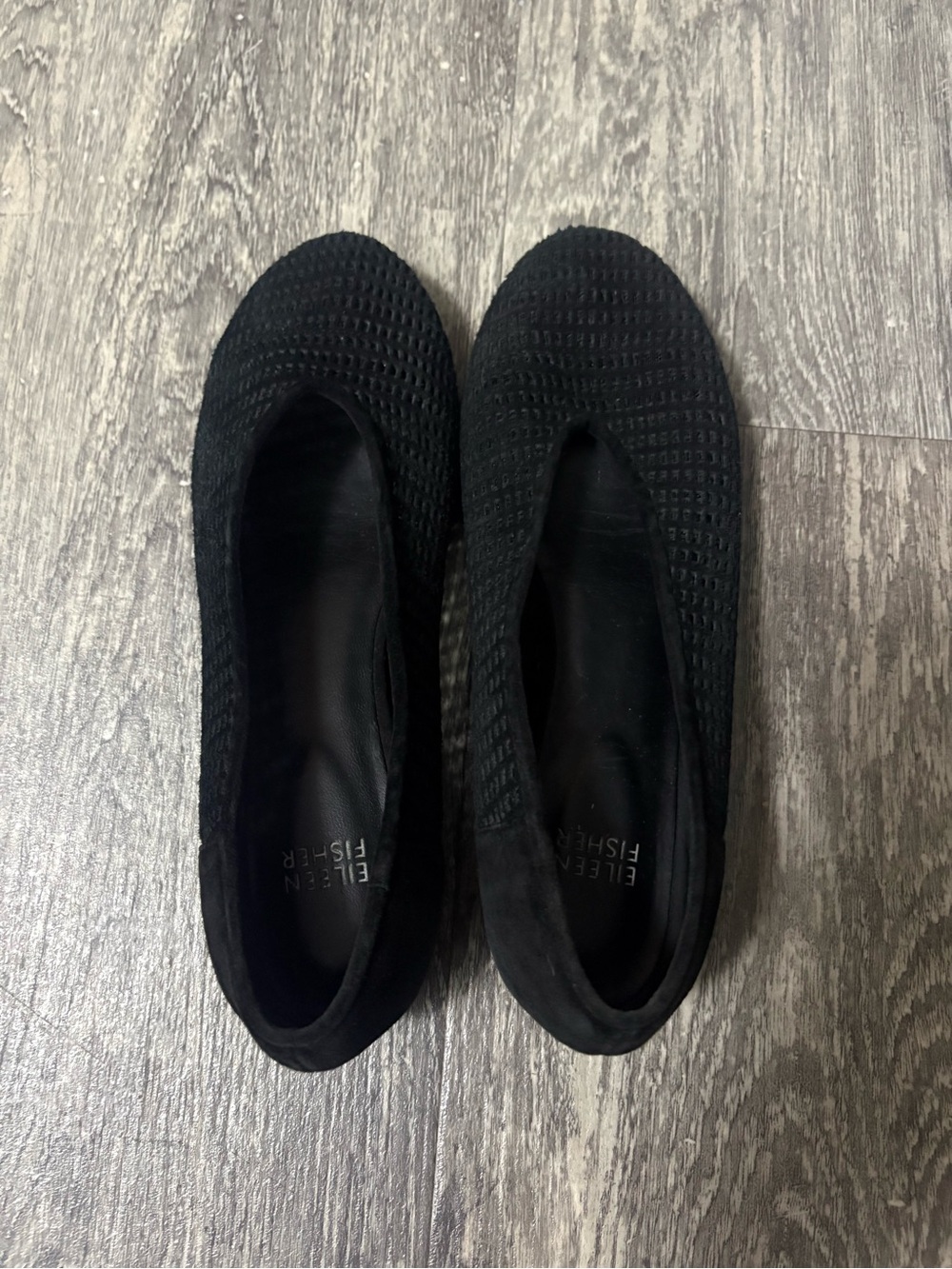 Eileen Fisher Black Knit Slip-On Ballet Flats